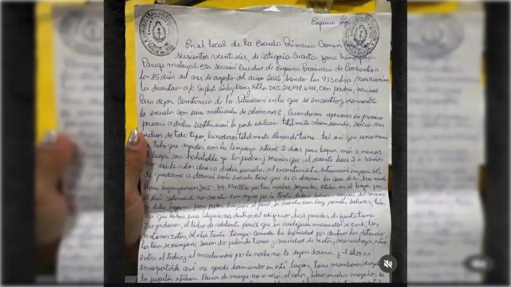 Escuela rural de Corrientes donde trabajaba la docente Nancy Godoy.