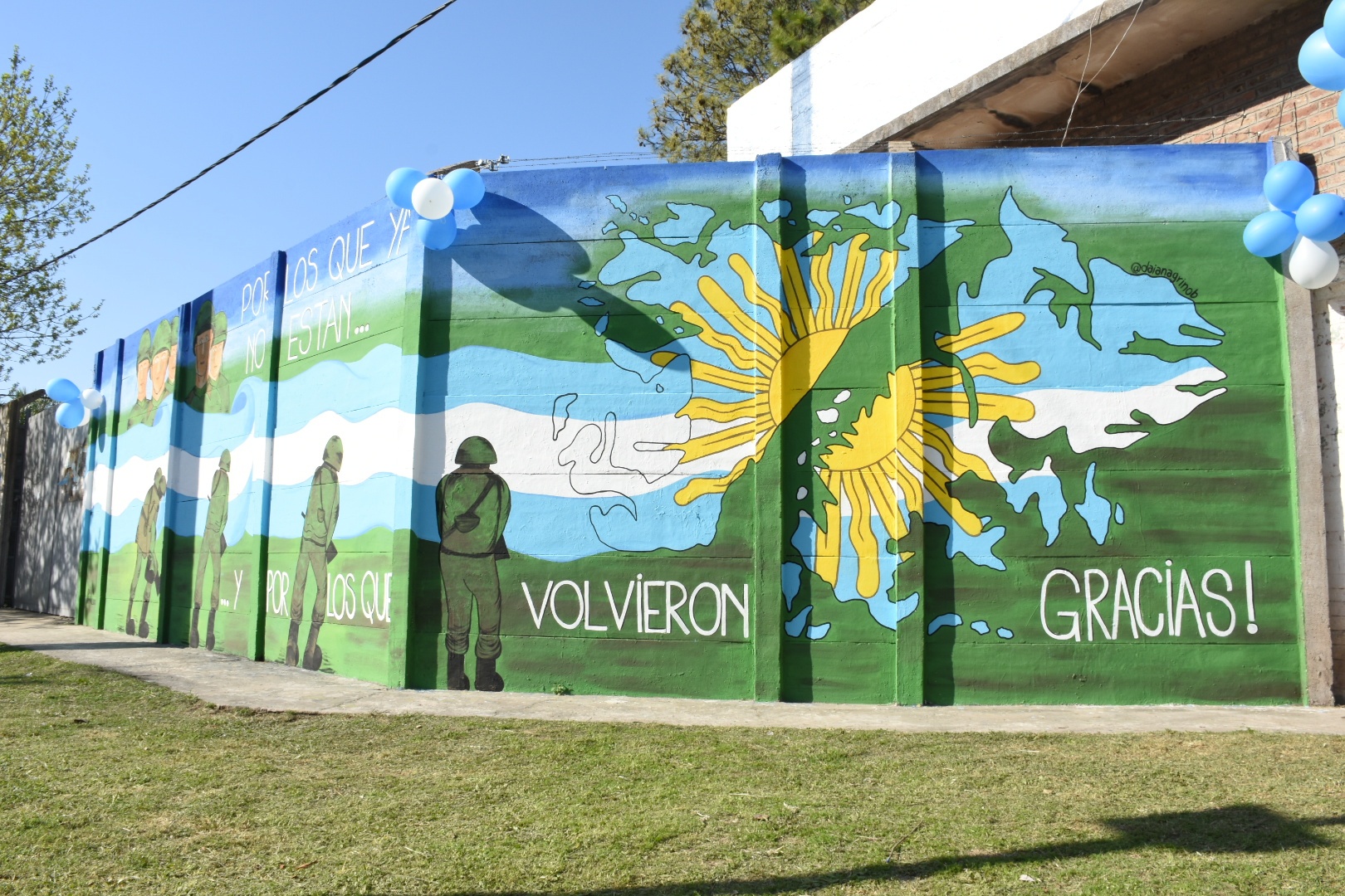 Los Pibes de Malvinas, en un mural de Valle Viejo