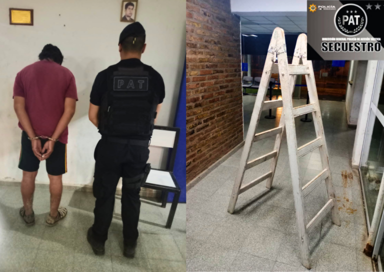 Aprehendieron a un hombre por el robo de una escalera de una obra en Puerto San Martín