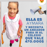 Gracias a la solidaridad de la gente, Aymara pudo juntar el dinero para su nuevo andador