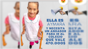 Gracias a la solidaridad de la gente, Aymara pudo juntar el dinero para su nuevo andador