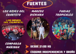 Fuentes se prepara para una noche de carnaval con música y comparsas