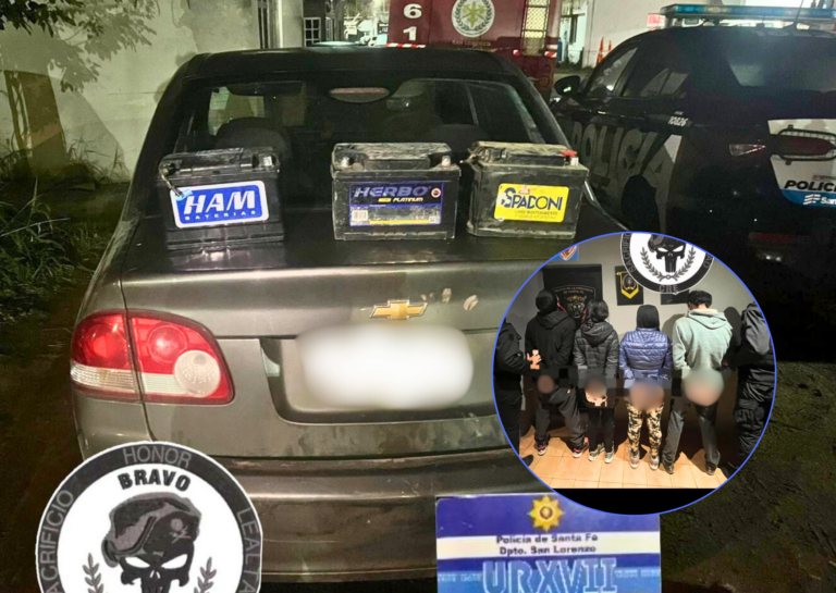 Intentaron robar una batería en Puerto San Martín y terminaron detenidos