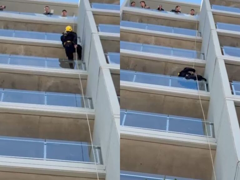 Rescate en las alturas: Auxilian a una mujer atrapada en su departamento