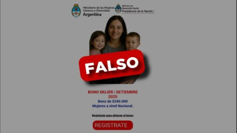 Alerta por estafa: ofrecen un falso bono estatal de $240.000 para mujeres