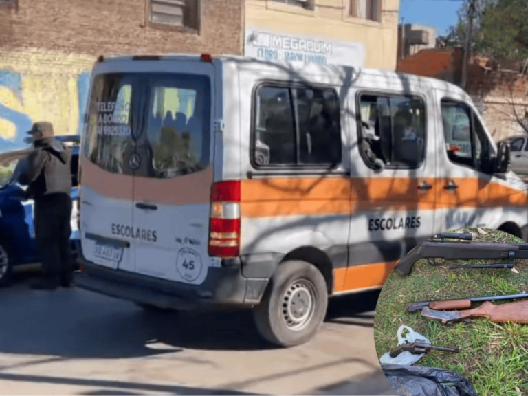 Encuentran tres armas en un trasporte escolar en Rosario