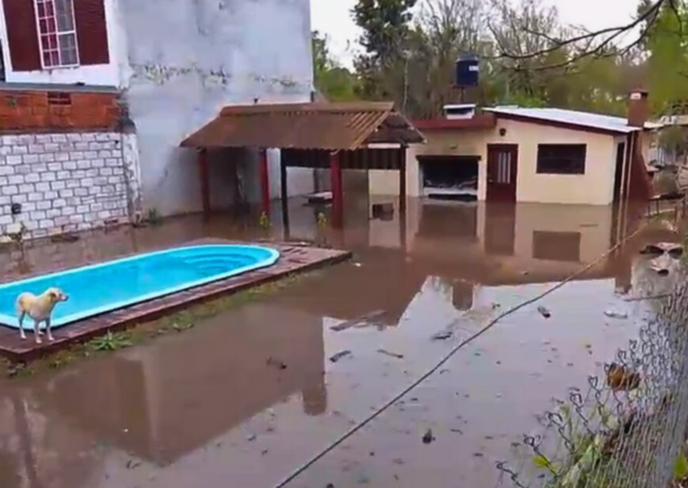 Evacuaron a dos familias en Villa La Ribera por la creciente del río Carcarañá