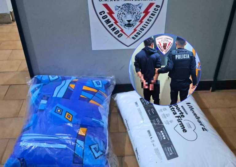 Fue detenido tras robar almohadas de un automóvil