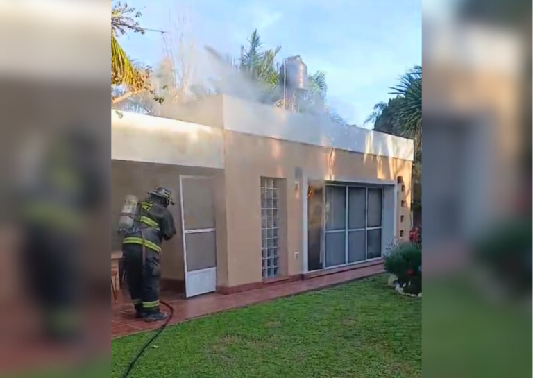 Mañana de susto en San Lorenzo: un quincho se incendió y fue controlado a tiempo