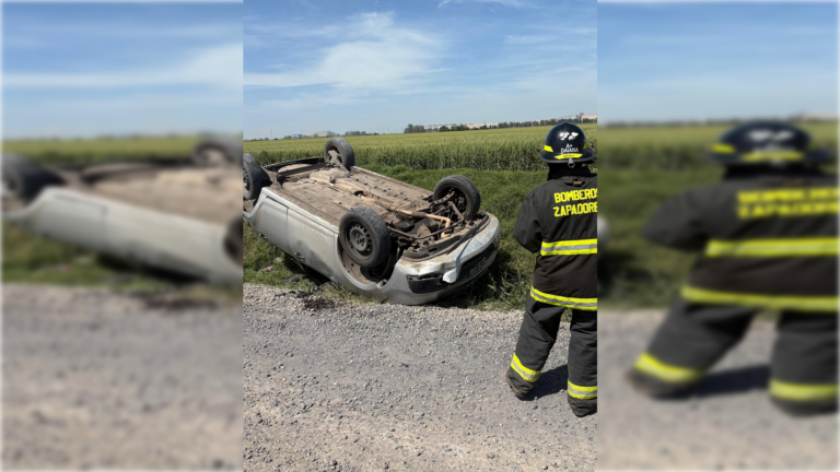 Choque y  auto volcado en Héroes de Malvinas y Punta Quebracho: conductor fue trasladado por familiares