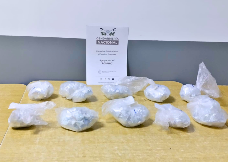 Gendarmería secuestró 390 dosis de cocaína en Puerto San Martín