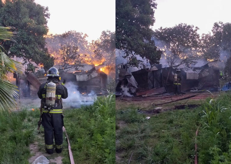 Incendio destruyó por completo una vivienda en Puerto San Martín