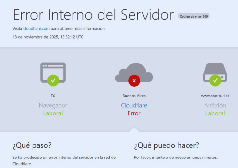 Caída global de Internet por fallas en Cloudflare: X, ChatGPT y juegos online quedaron inaccesibles