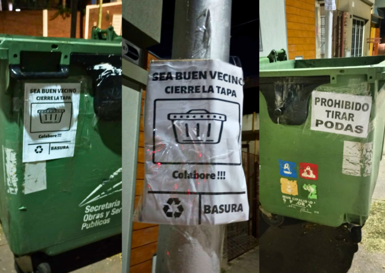 Vecinos de San Lorenzo lanzan una campaña para frenar el mal uso de los contenedores de basura