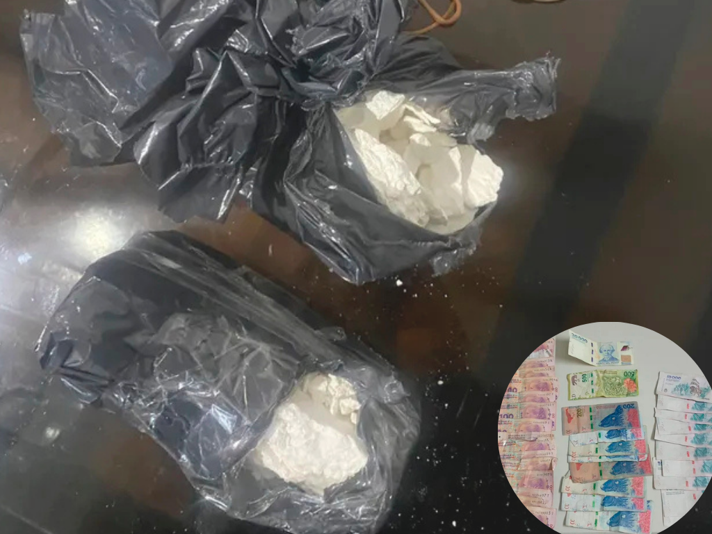 Microtráfico de drogas: cocaína y dinero incautados en Rosario