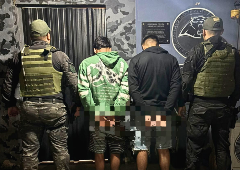 Disturbio nocturno en San Lorenzo: dos jóvenes detenidos con gomeras tras incidentes en la vía pública