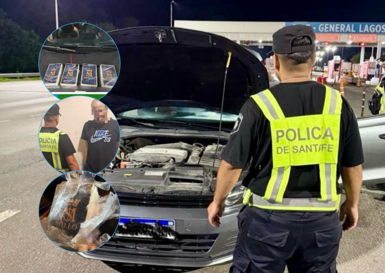 Operativo Verano: la Guardia Provincial de Seguridad Vial secuestró cuatro kilos de cocaína en la autopista Rosario-Buenos Aires