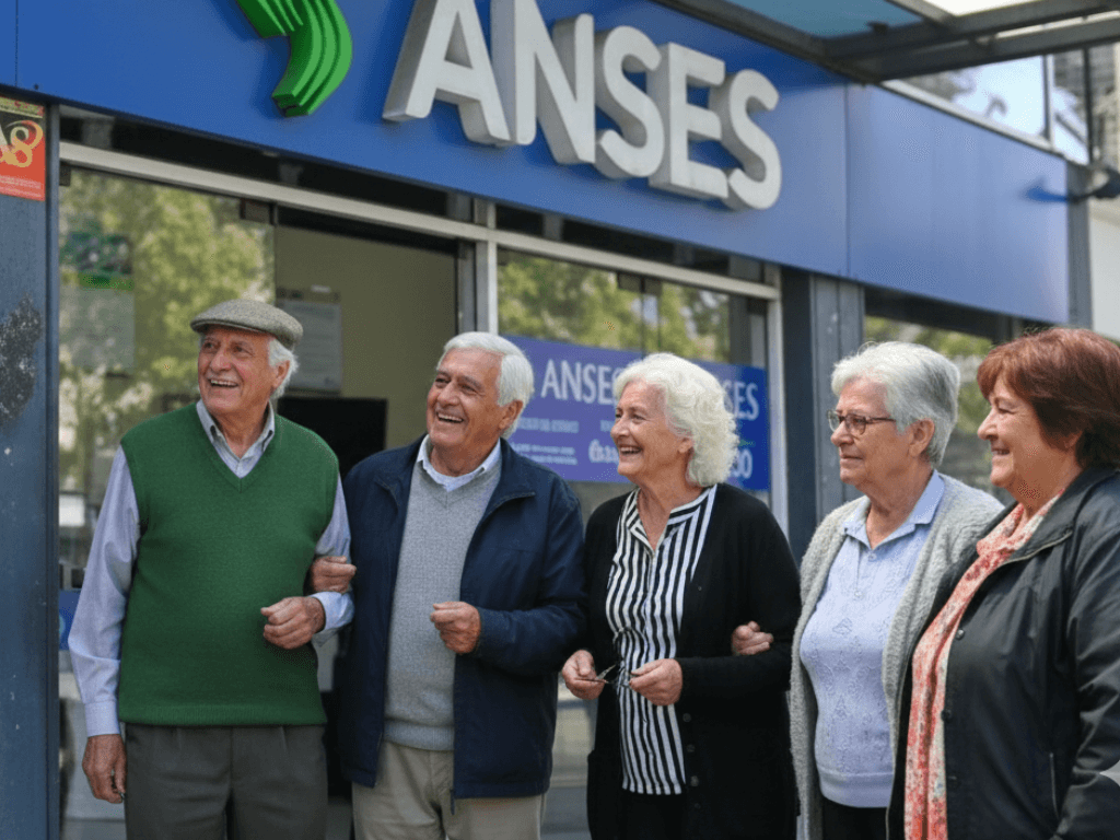 Jubilados frente a una oficina de Anses consultando el calendario de pagos de febrero 2026.