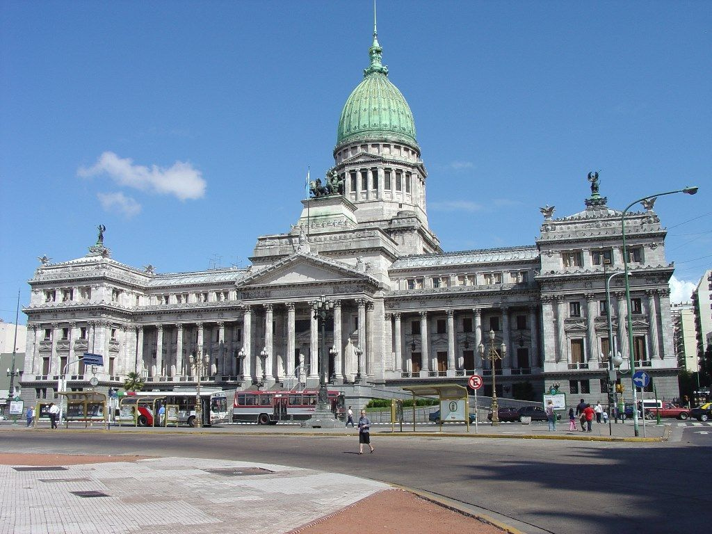 Fachada del Congreso de la Nación Argentina, sede del debate por la Ley Penal Juvenil.