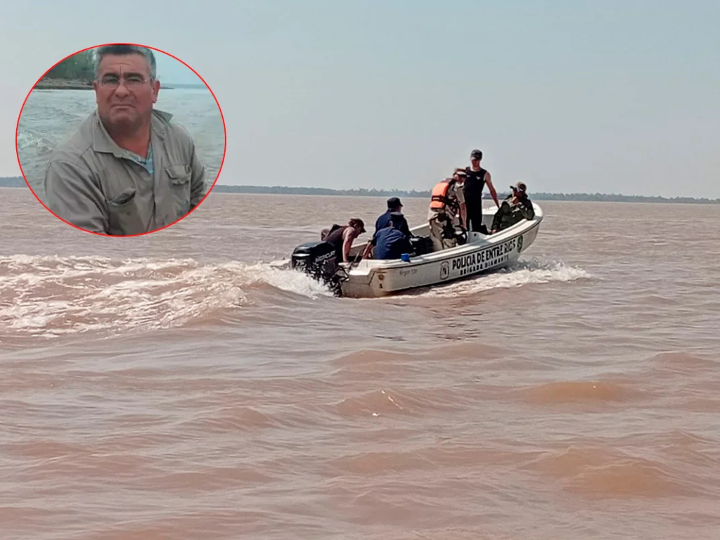 Operativo de búsqueda por el crimen en el río Paraná.