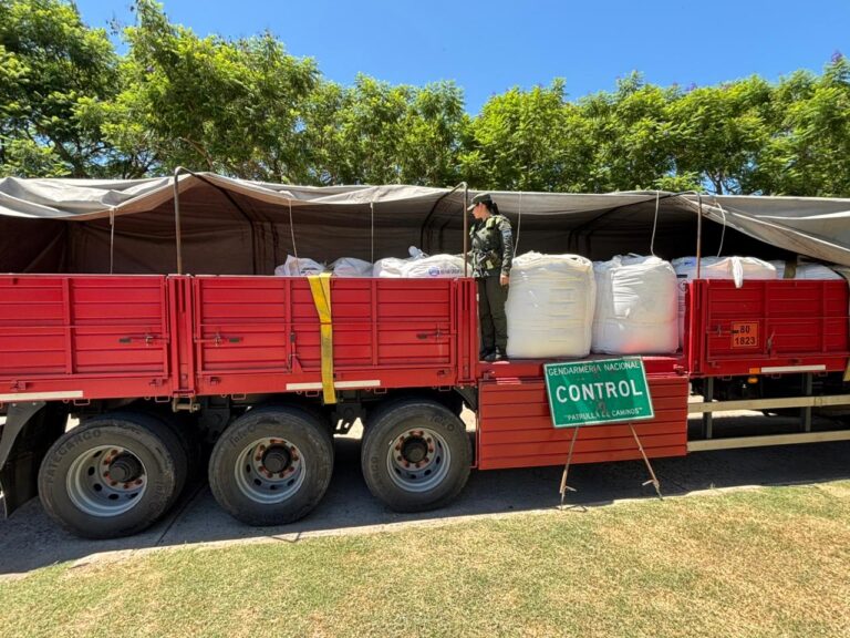 Gendarmería secuestró más de 20 toneladas de soda cáustica transportadas sin documentación legal