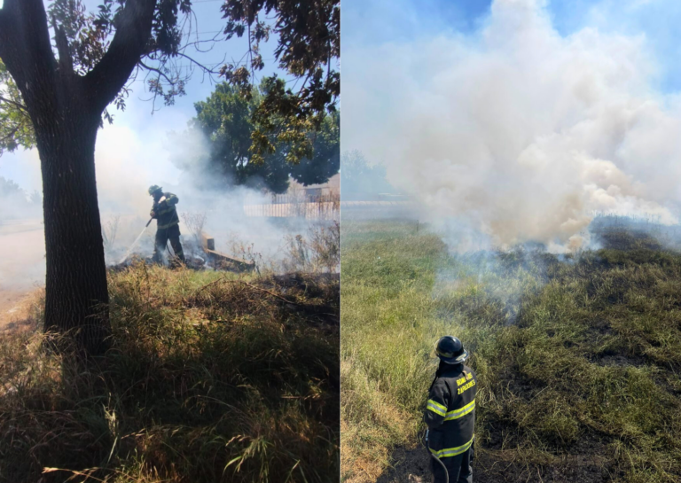 Bomberos intervinieron en dos incendios de pastizales registrados en San Lorenzo
