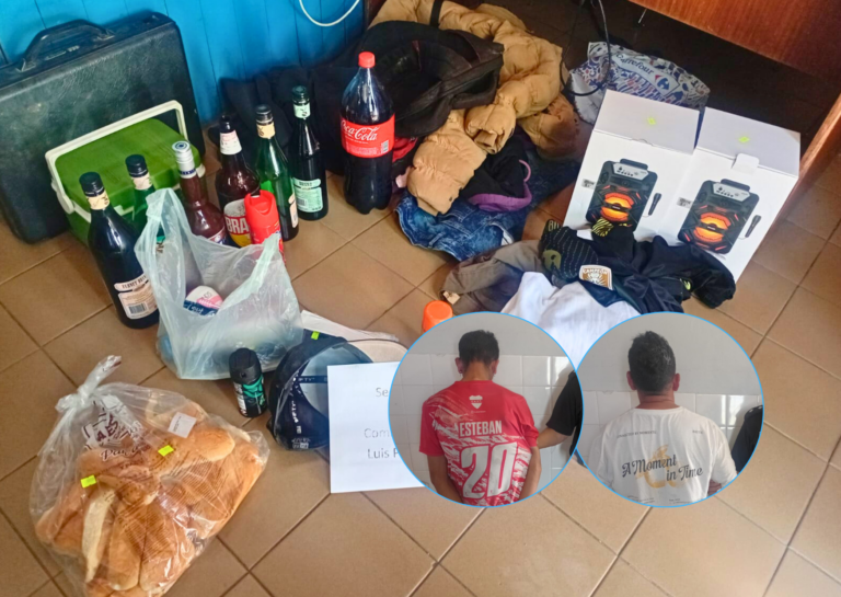 Rompieron la vidriera de una granja y cayeron horas después con todo el botín en el auto