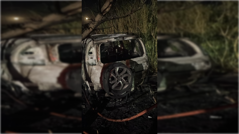 Incendio total de vehículo en la autopista Rosario-Santa Fe: no se registraron heridos