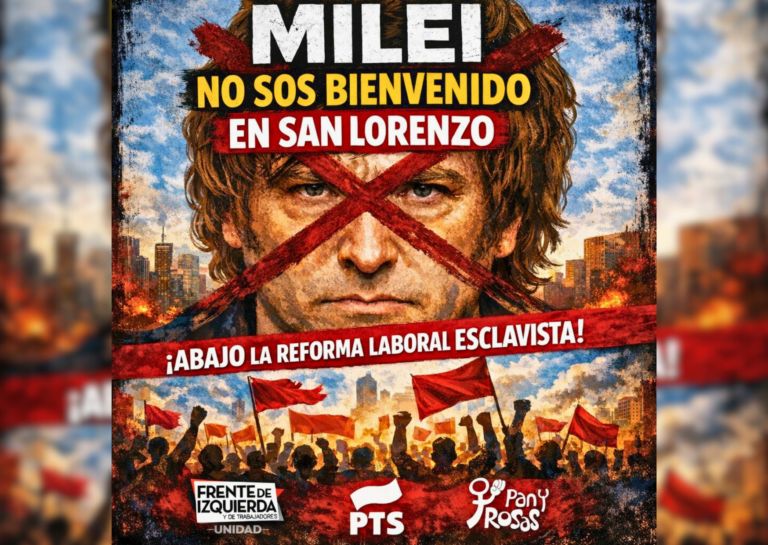 El Frente de Izquierda cuestiona la visita de Milei a San Lorenzo y convoca a rechazar la reforma laboral