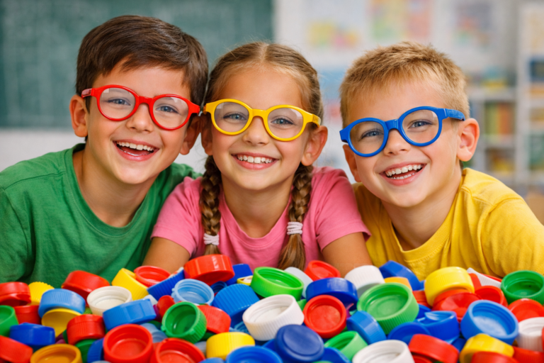 Campaña solidaria para niños: recolectan tapitas para financiar anteojos en escuelas primarias