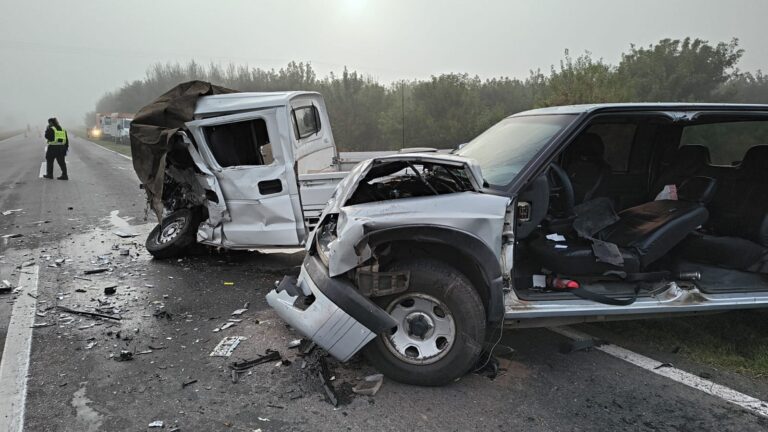 Tragedia en la ruta 14: choque frontal entre una camioneta y un utilitario dejó dos muertos y cuatro heridos