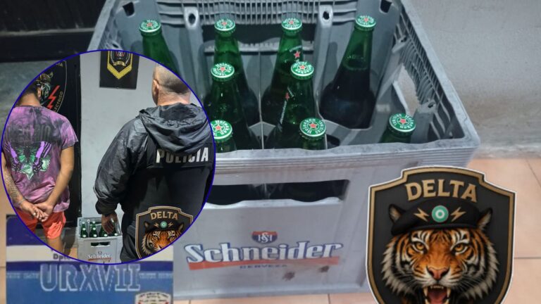Tenía sed y lo detuvieron con un cajón de porrones presuntamente robado