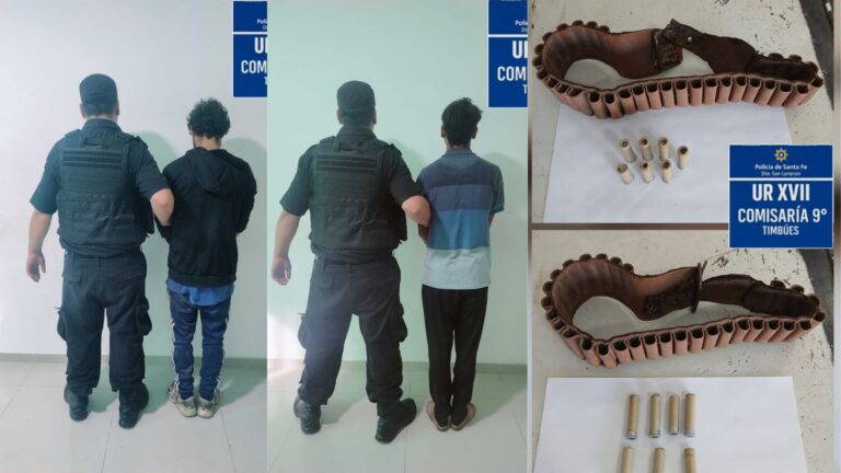 Allanamiento en Timbúes: dos detenidos y un  botín con heladera, sillones y municiones