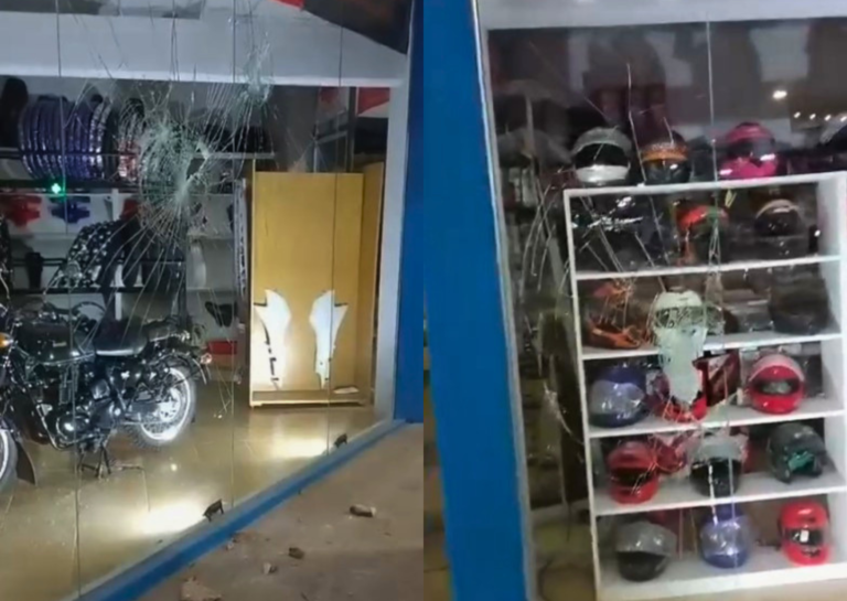 Ataque a piedrazos contra un local de motos en Puerto San Martín: destrozos y reclamo por seguridad