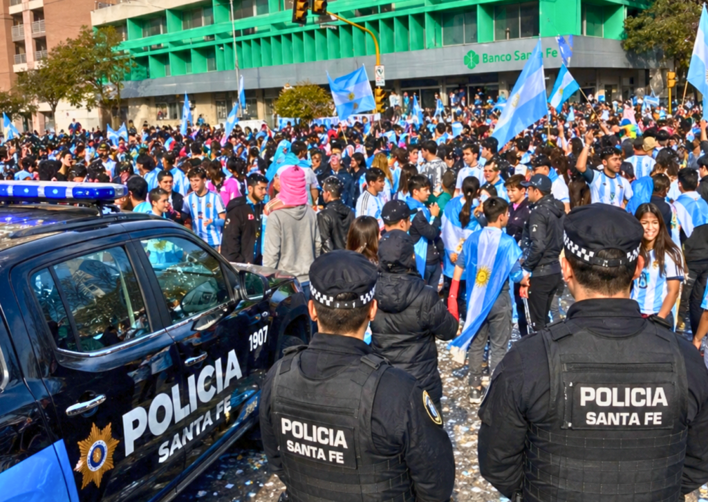 Incidentes en los festejos por el triunfo de la Selección en San Lorenzo con cuatro detenidos.