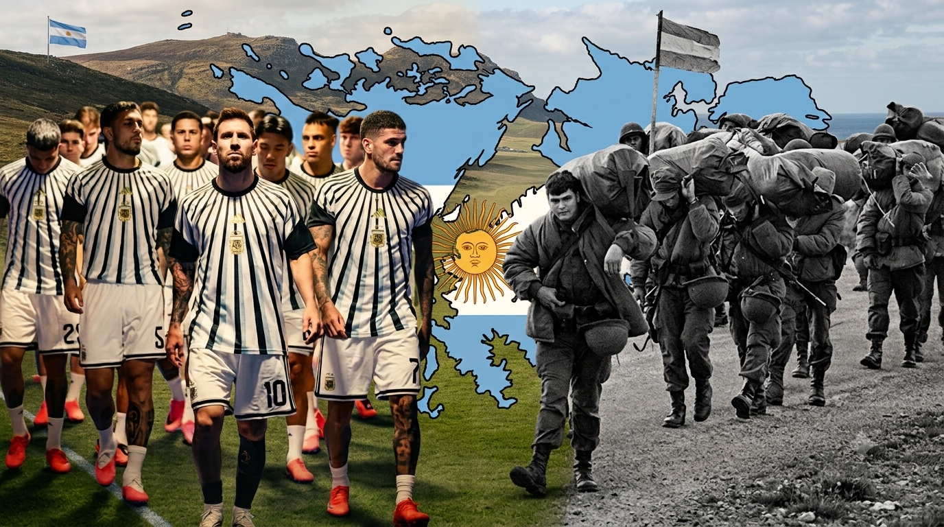 Comunicado de excombatientes antes del partido entre Argentina e Inglaterra.