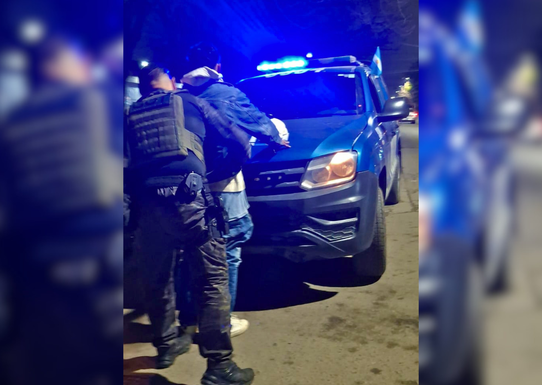 Efectivos de la Unidad Regional XVII durante un operativo policial en San Lorenzo.