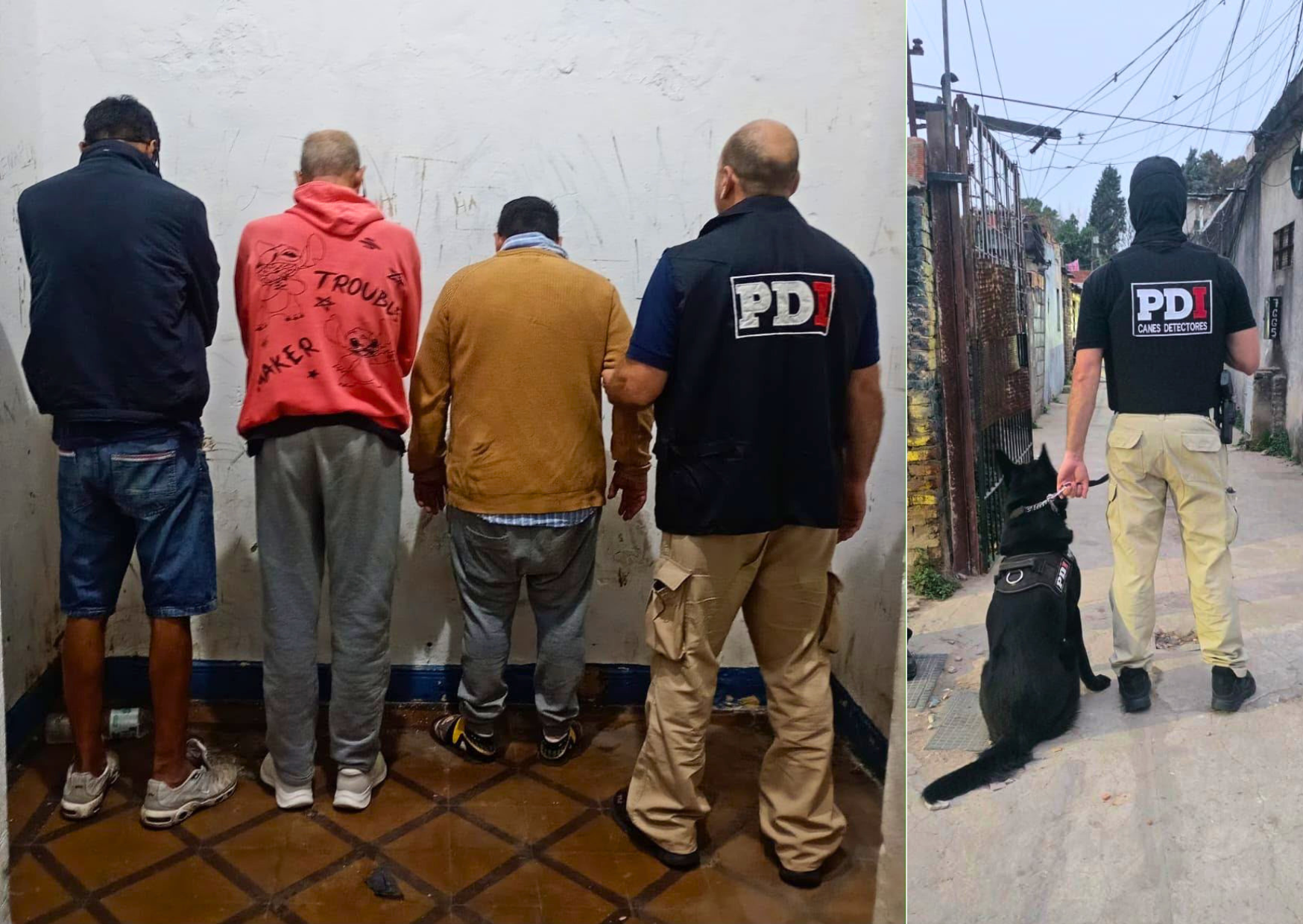 Agentes de la PDI Rosario durante el operativo encubierto en el que se hicieron pasar por repartidores de delivery.