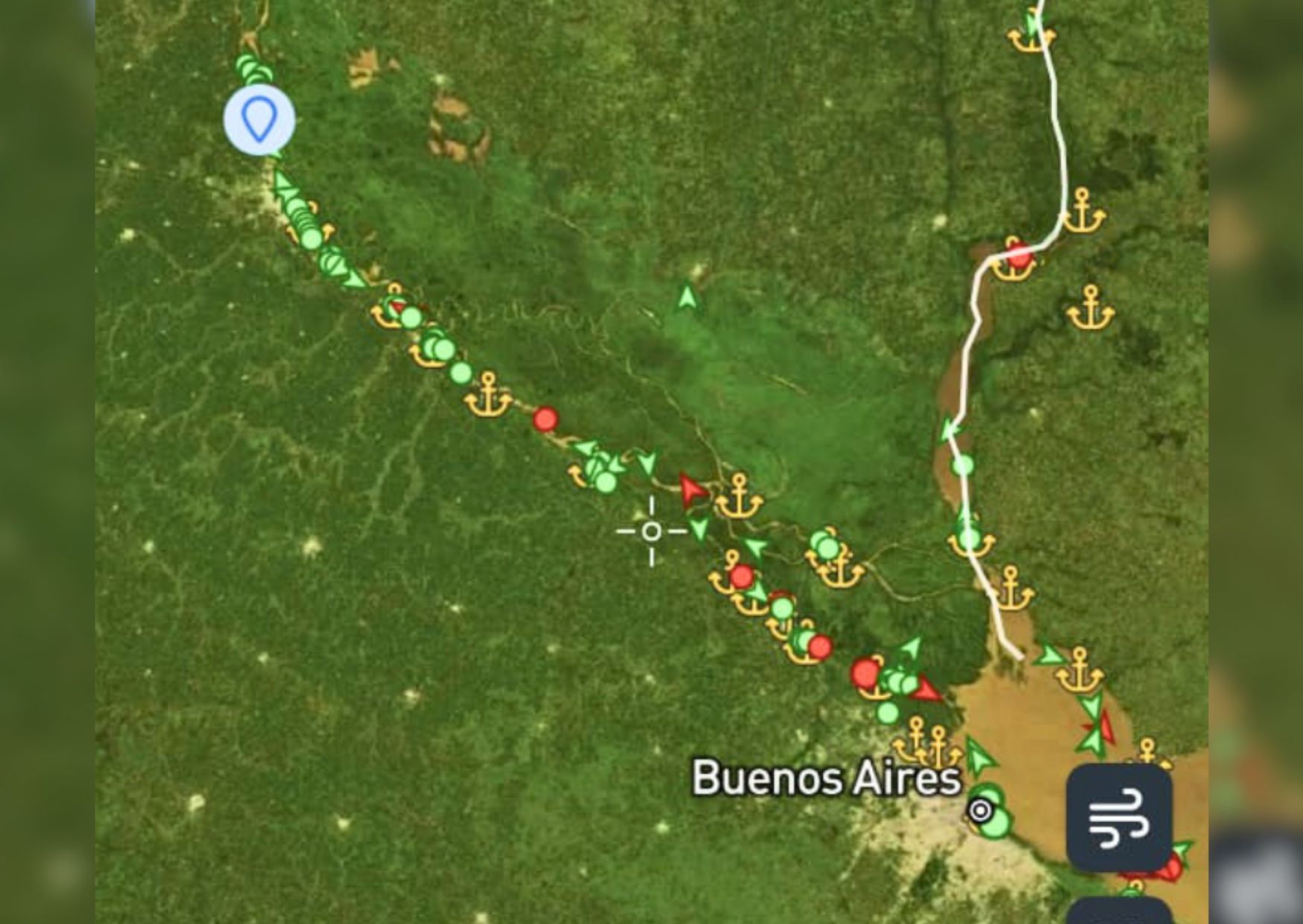El mapa del colapso: imágenes satelitales muestran decenas de buques paralizados en el río Paraná por el paro de prácticos