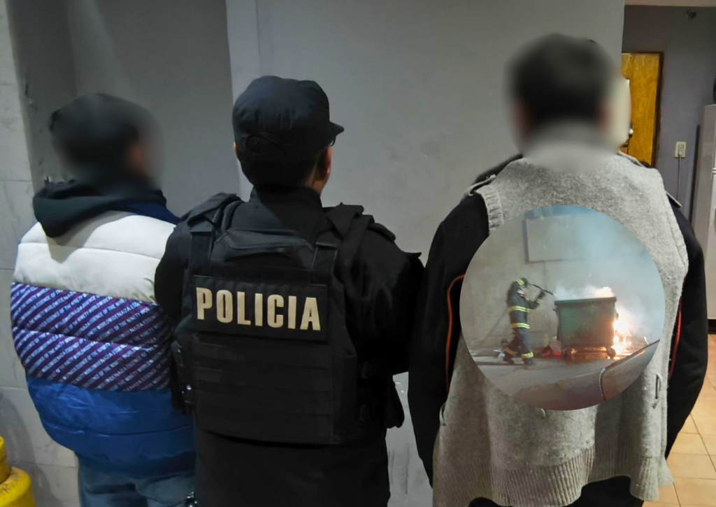 Policía detuvo a dos jóvenes tras el incendio de un contenedor en San Lorenzo