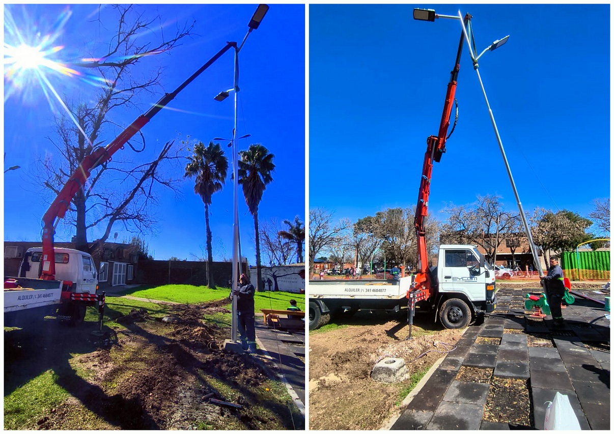 Puerto General San Martín avanza con su plan de alumbrado público y obras de infraestructura en los barrios