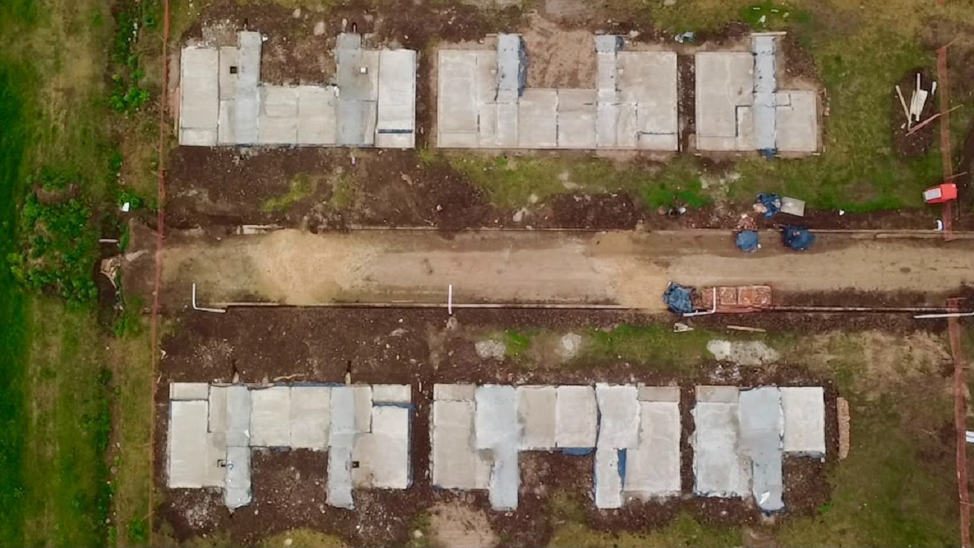 Construcción de viviendas en San Jerónimo Sud con un avance del 20%