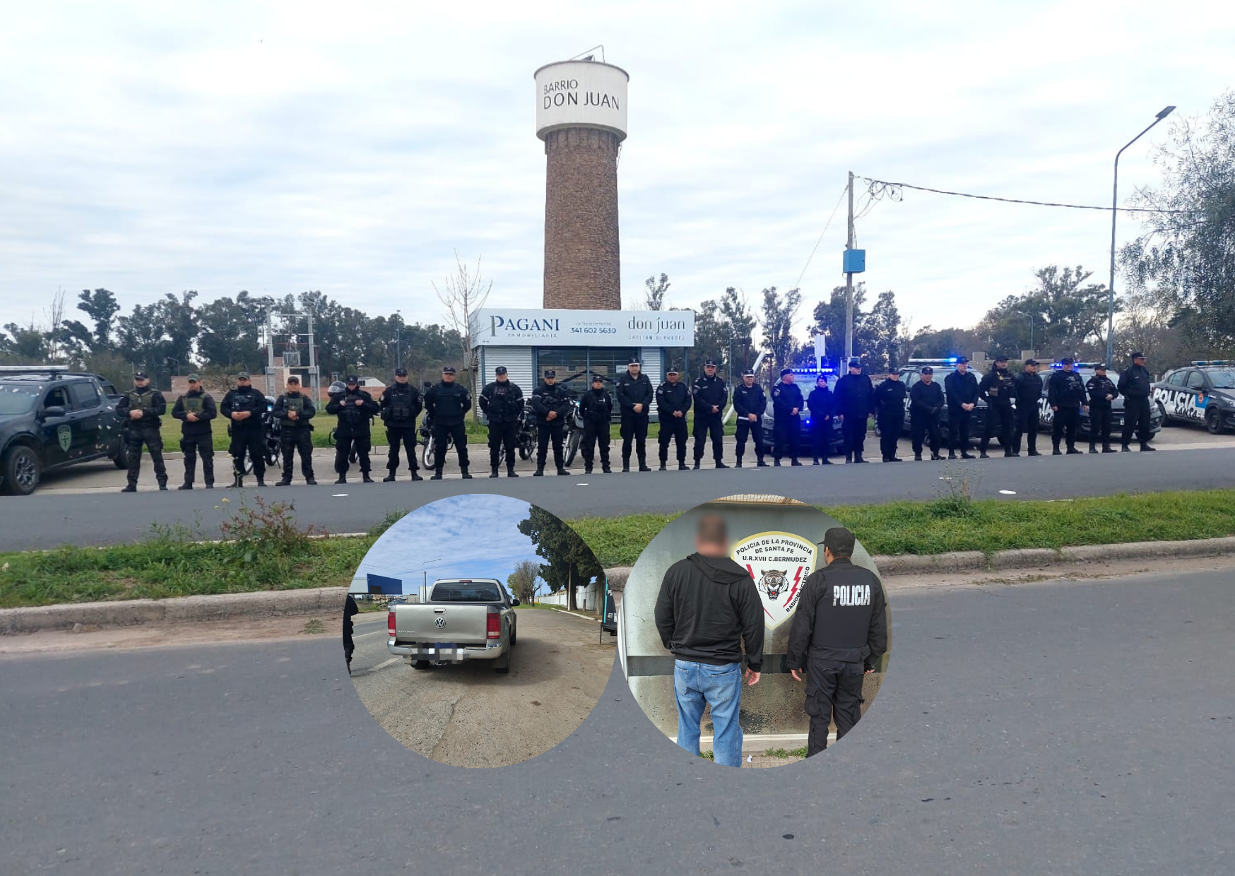 Capitán Bermúdez: despliegan un operativo masivo de saturación e interceptan una camioneta con pedido de secuestro