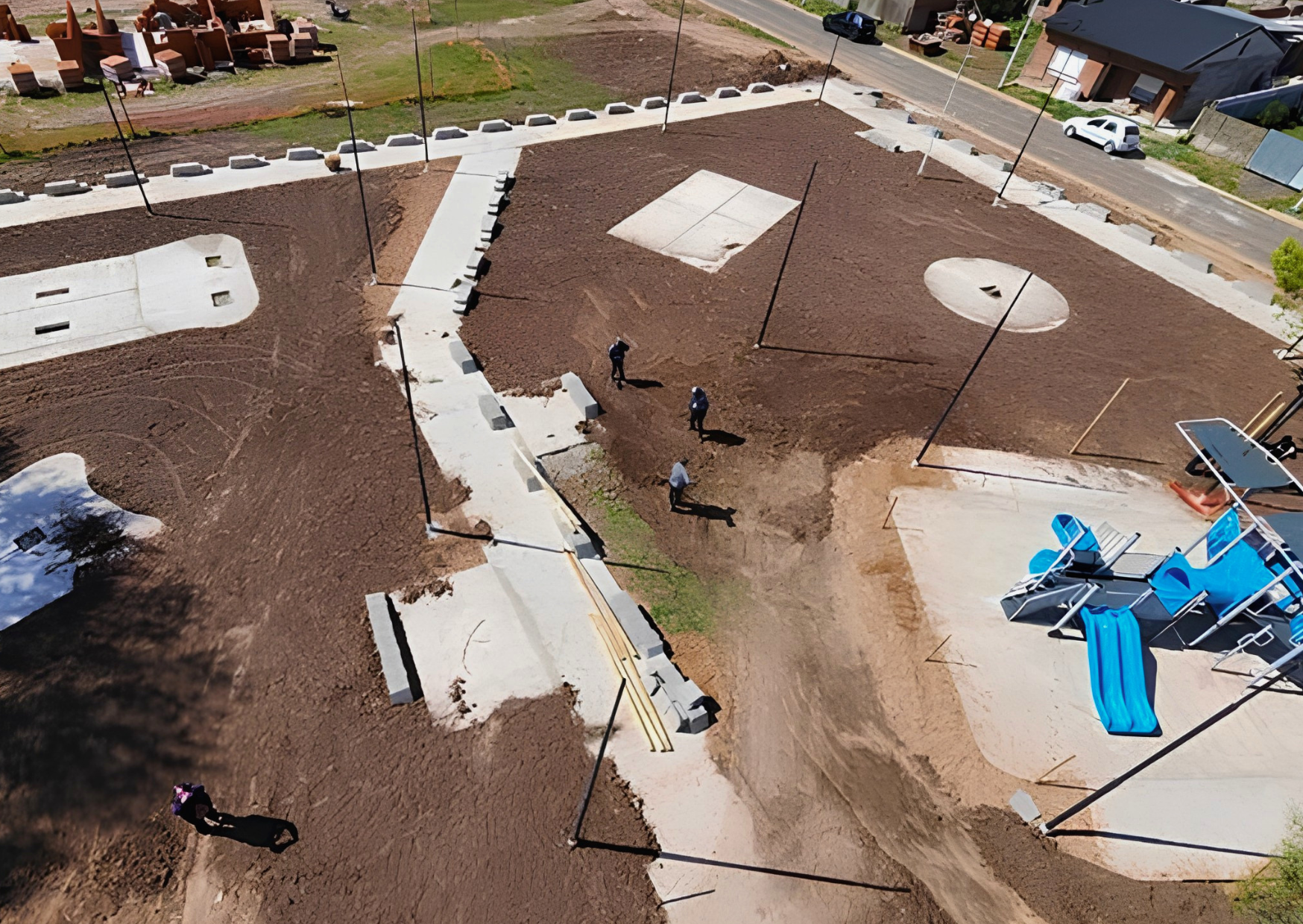 San Jerónimo avanza en la construcción de la nueva plaza Tita Merello: modernización y equipamiento en la zona norte