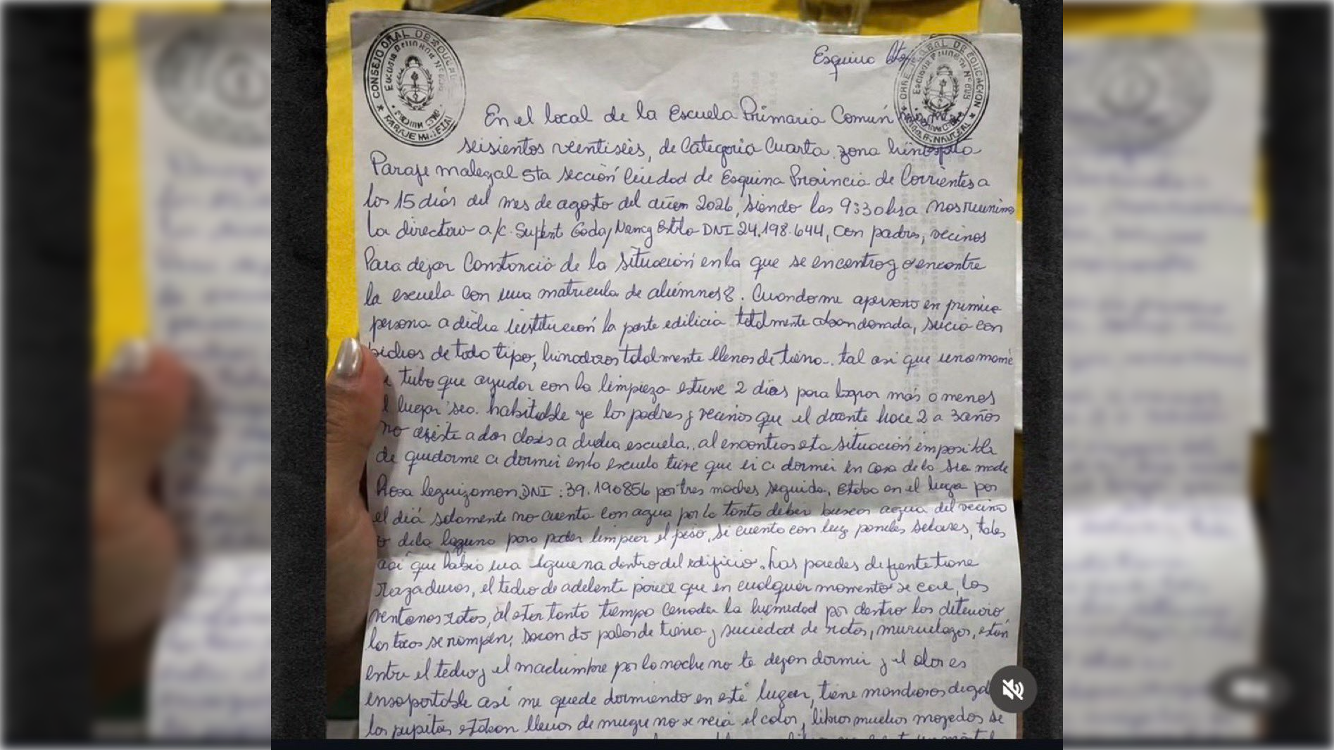 La carta de Nancy Godoy antes de ser asesinada: denunció una escuela sin agua, con ratas y libros mojados